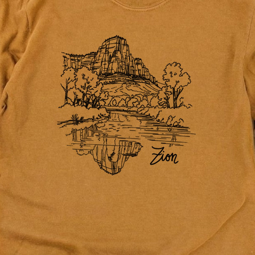 Zion Line Drawing Cotton Long Sleeve