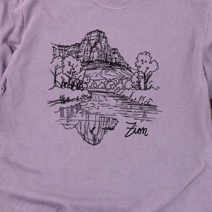Zion Line Drawing Cotton Long Sleeve