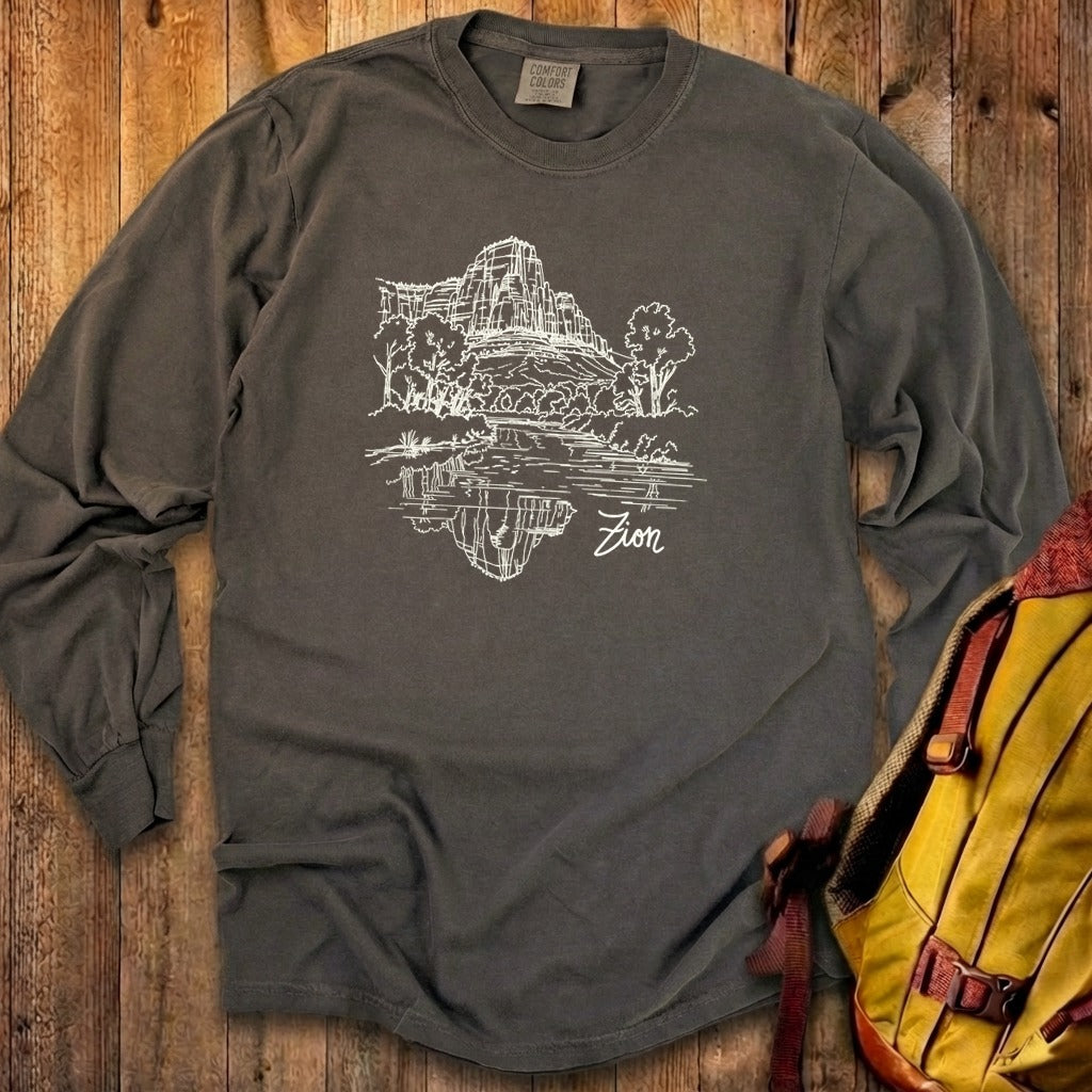 Zion Line Drawing Cotton Long Sleeve