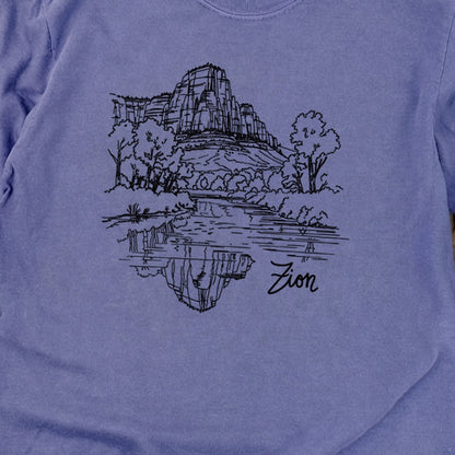 Zion Line Drawing Cotton Long Sleeve