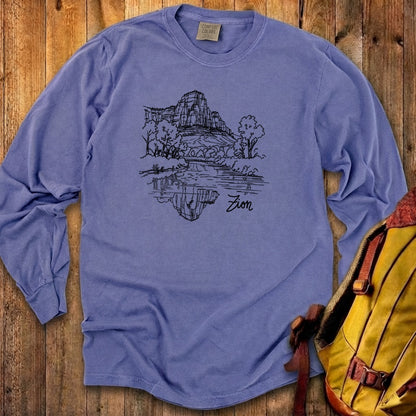 Zion Line Drawing Cotton Long Sleeve