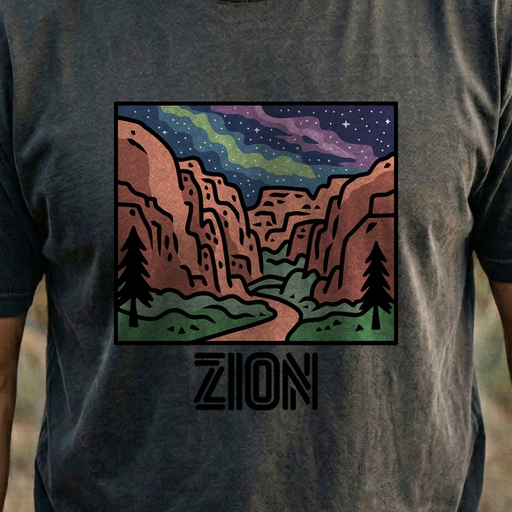 Zion at Night Cotton T-Shirt
