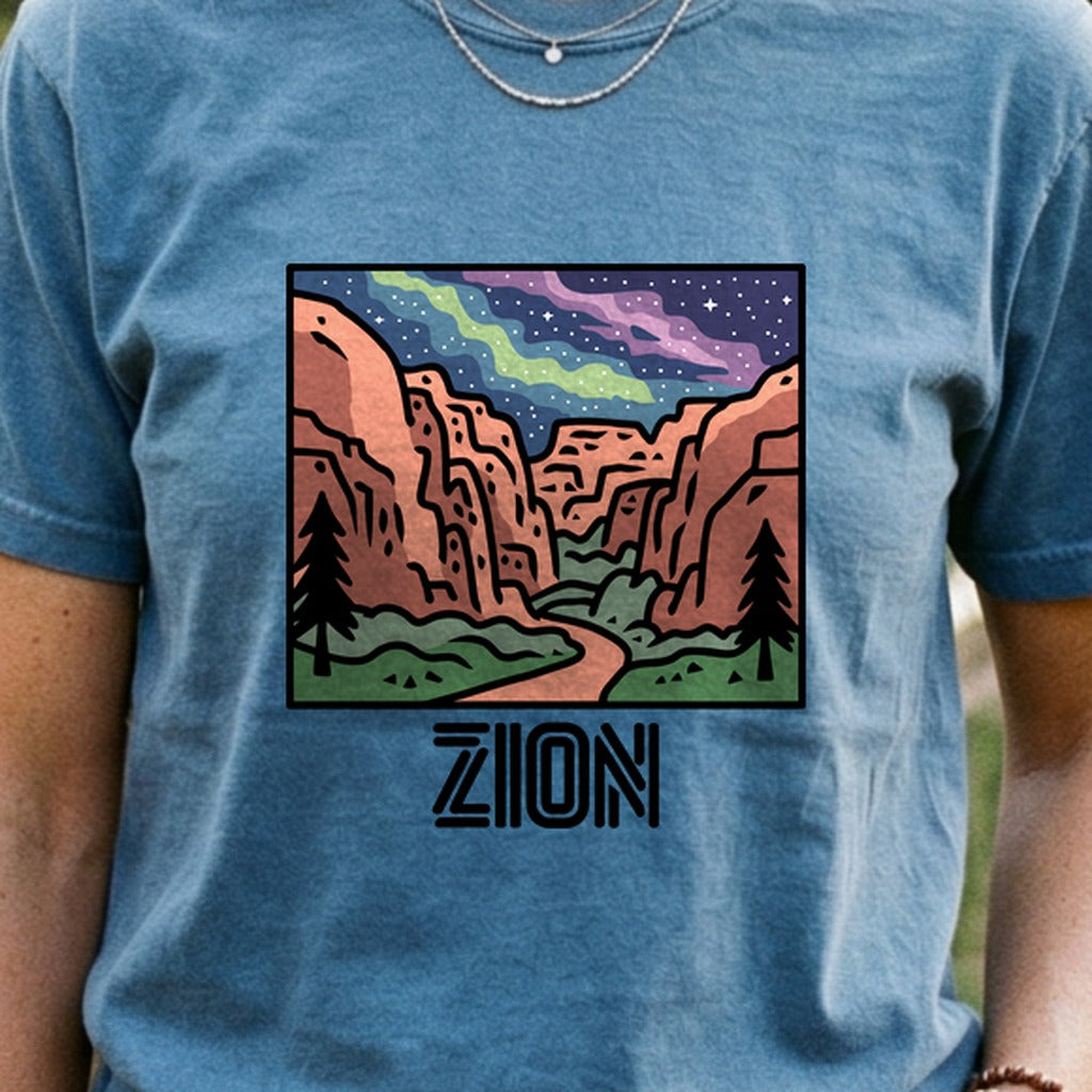 Zion at Night Cotton T-Shirt