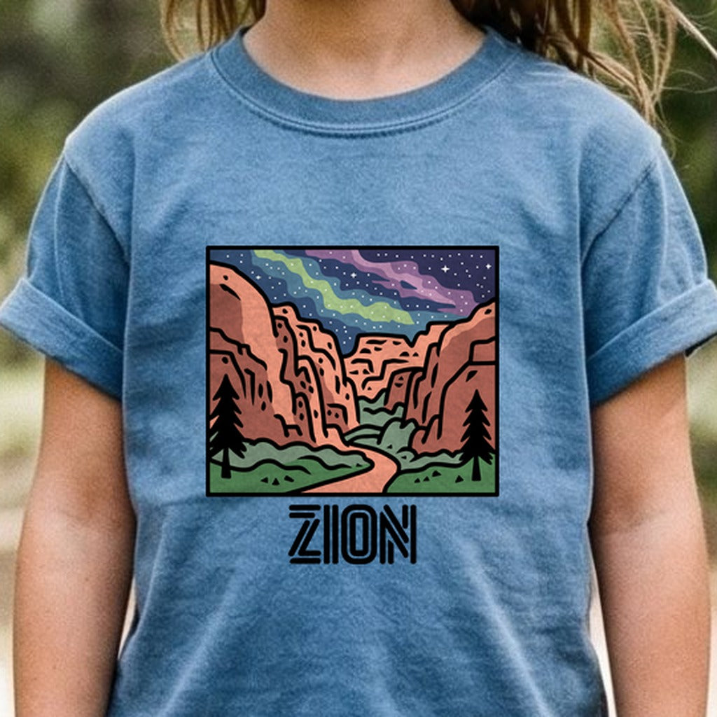 Zion at Night Kids Cotton T-Shirt