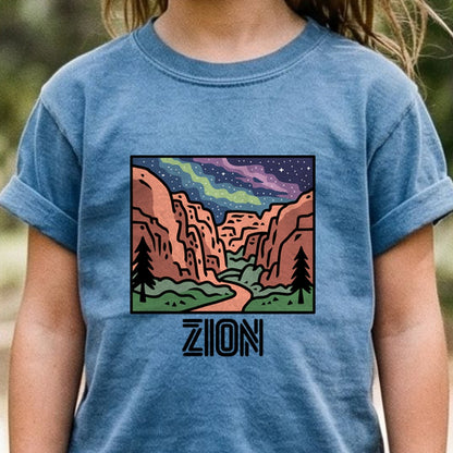 Zion at Night Kids Cotton T-Shirt