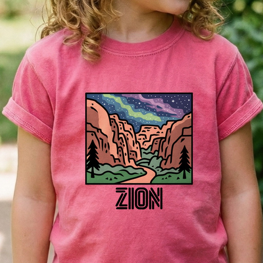 Zion at Night Kids Cotton T-Shirt