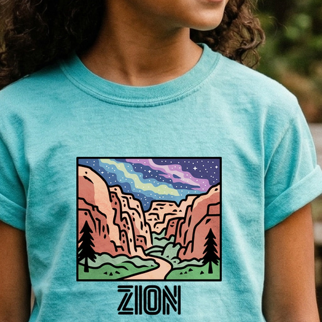 Zion at Night Kids Cotton T-Shirt