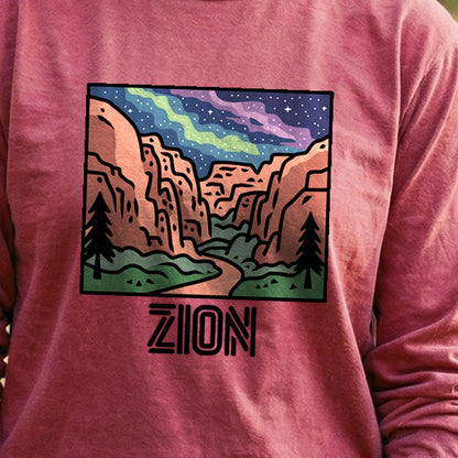 Zion at Night Cotton Long Sleeve
