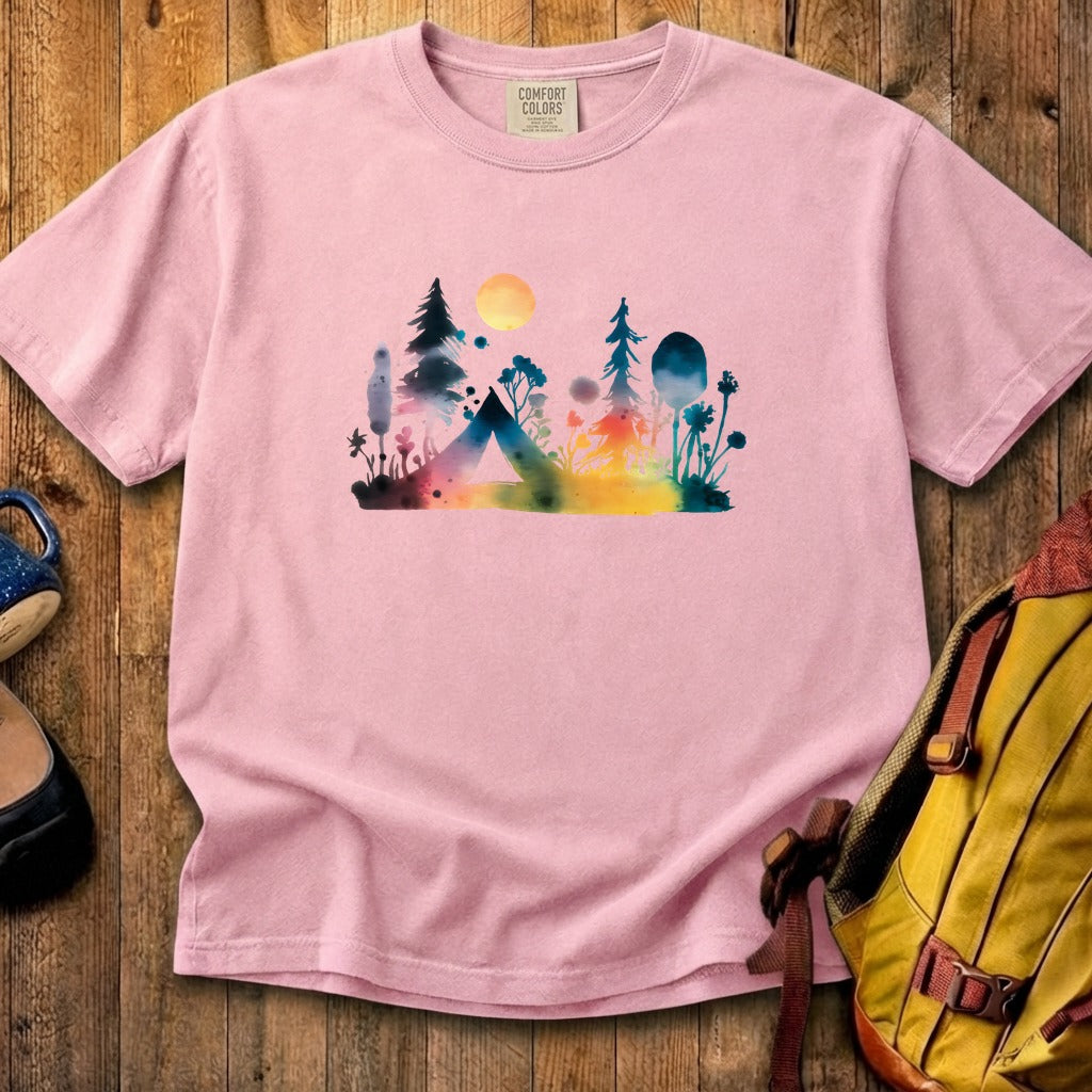 Watercolor Wildflower Retreat Cotton T-Shirt