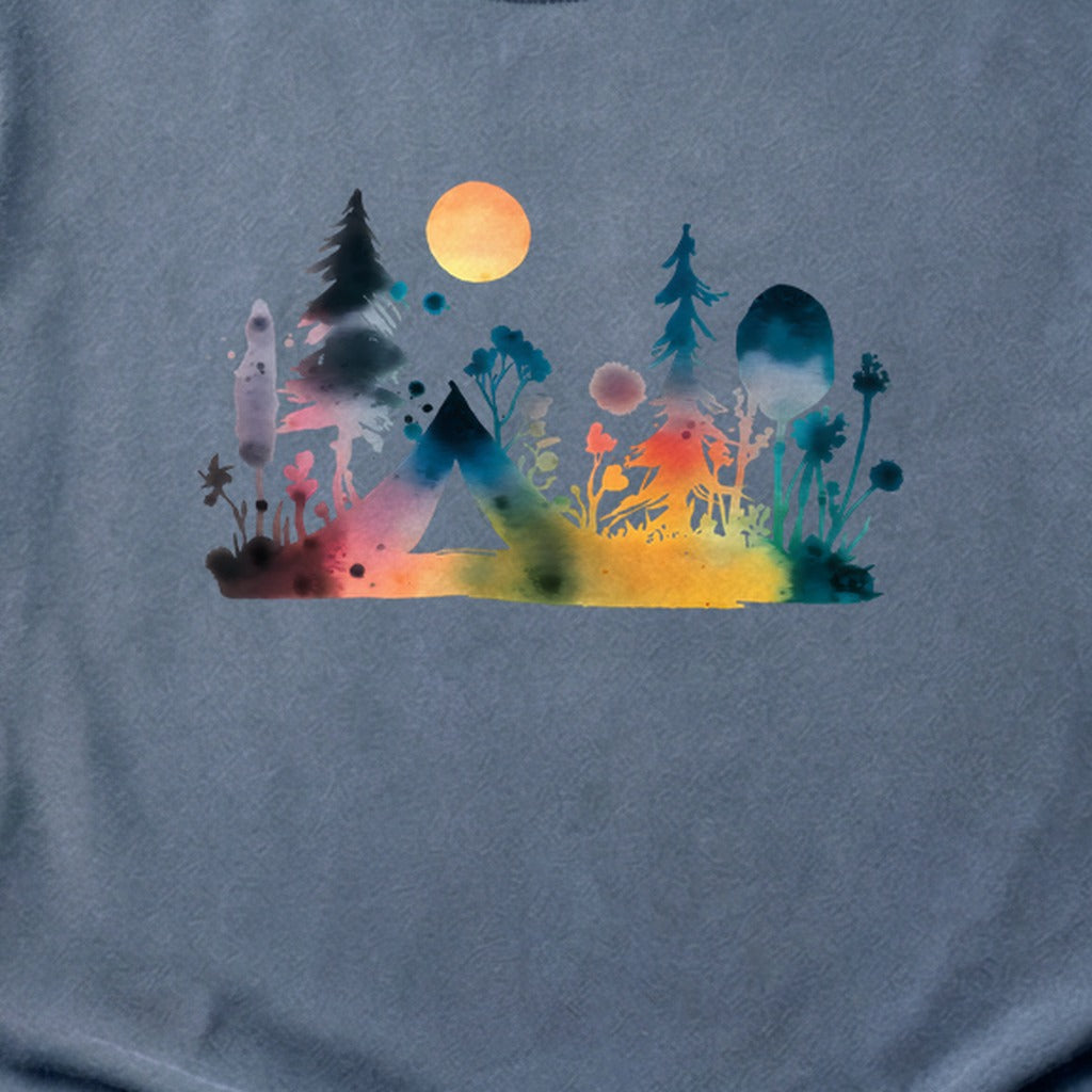 Watercolor Wildflower Retreat Cotton T-Shirt
