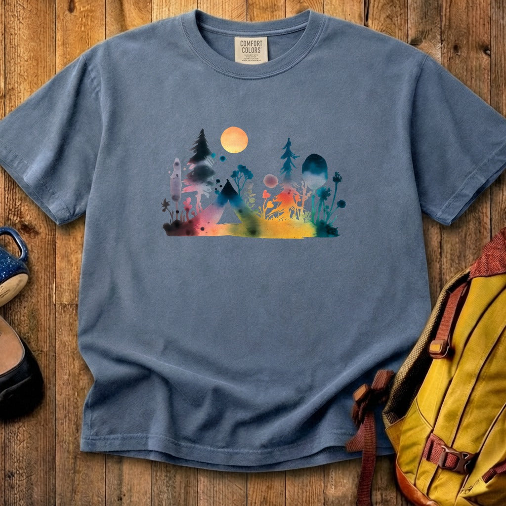 Watercolor Wildflower Retreat Cotton T-Shirt