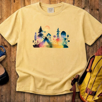 Watercolor Wildflower Retreat Cotton T-Shirt