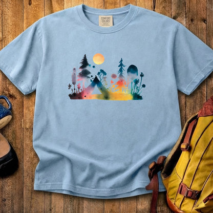 Watercolor Wildflower Retreat Cotton T-Shirt