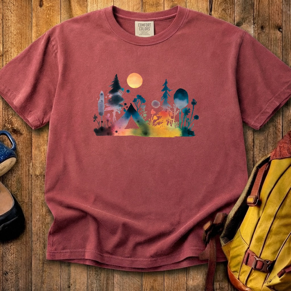 Watercolor Wildflower Retreat Cotton T-Shirt
