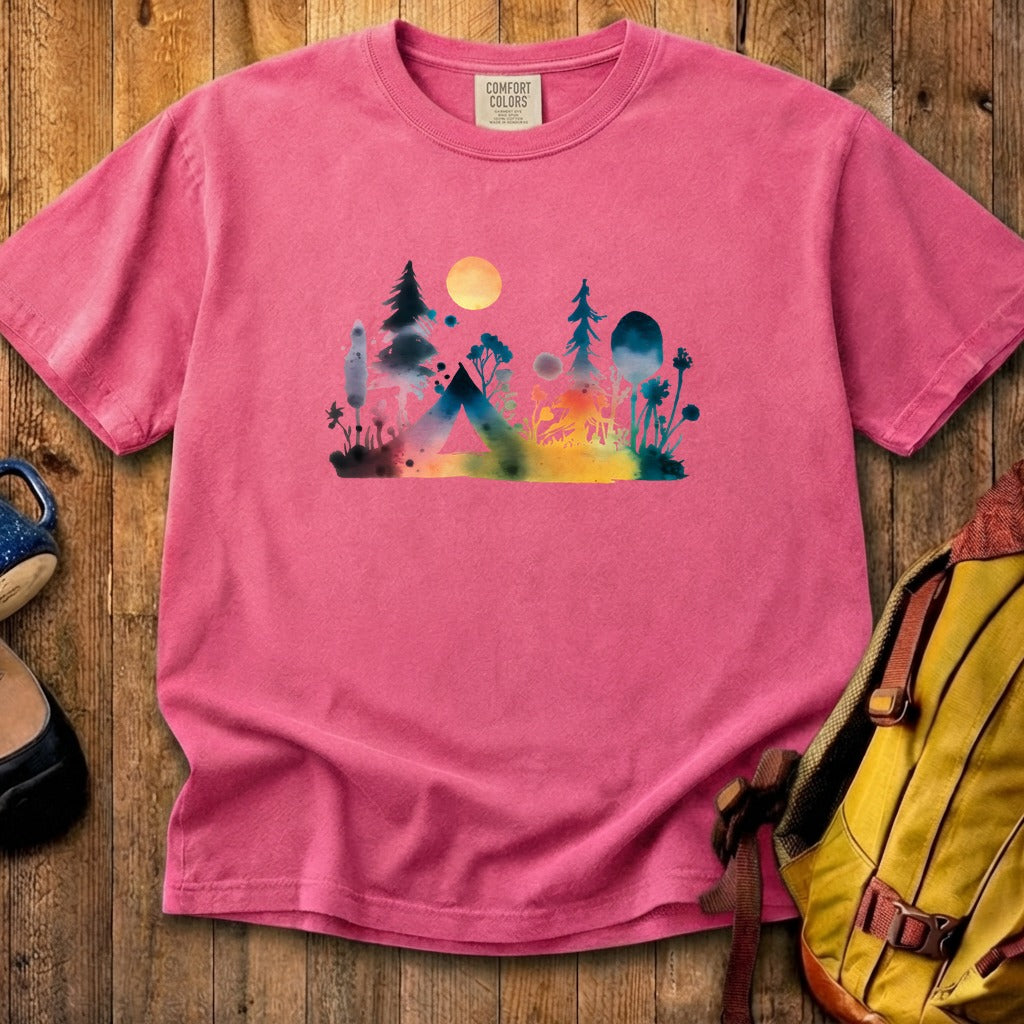 Watercolor Wildflower Retreat Cotton T-Shirt