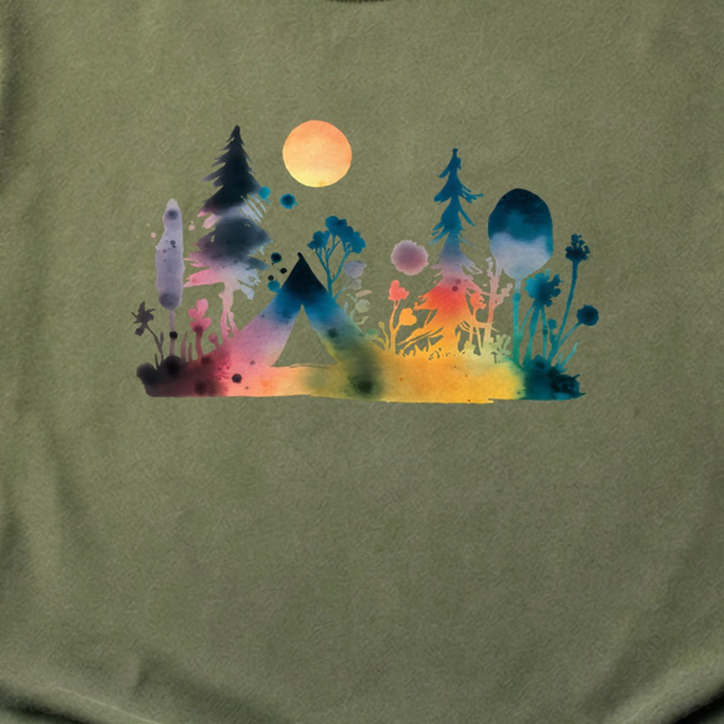 Watercolor Wildflower Retreat Cotton T-Shirt