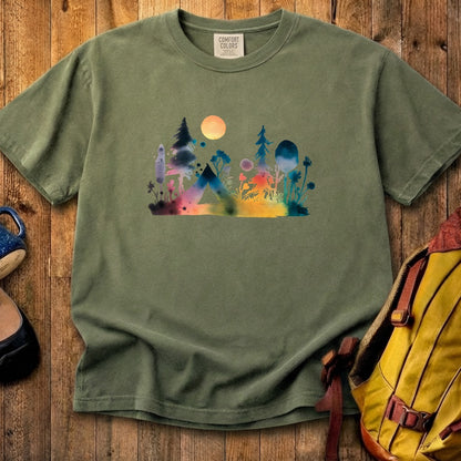 Watercolor Wildflower Retreat Cotton T-Shirt