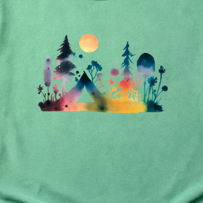 Watercolor Wildflower Retreat Cotton T-Shirt