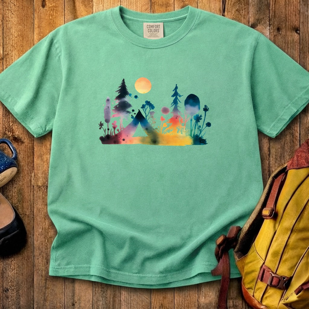 Watercolor Wildflower Retreat Cotton T-Shirt