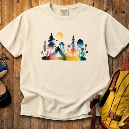 Watercolor Wildflower Retreat Cotton T-Shirt