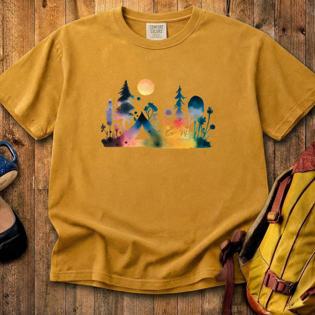 Watercolor Wildflower Retreat Cotton T-Shirt