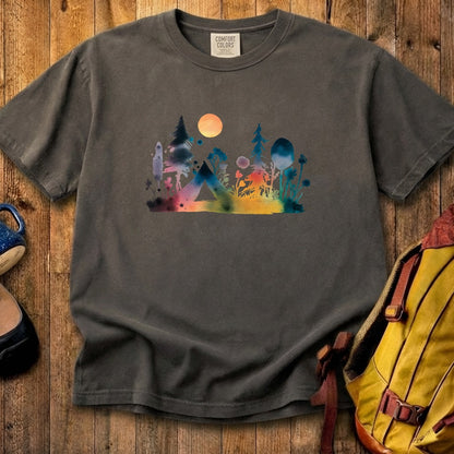 Watercolor Wildflower Retreat Cotton T-Shirt