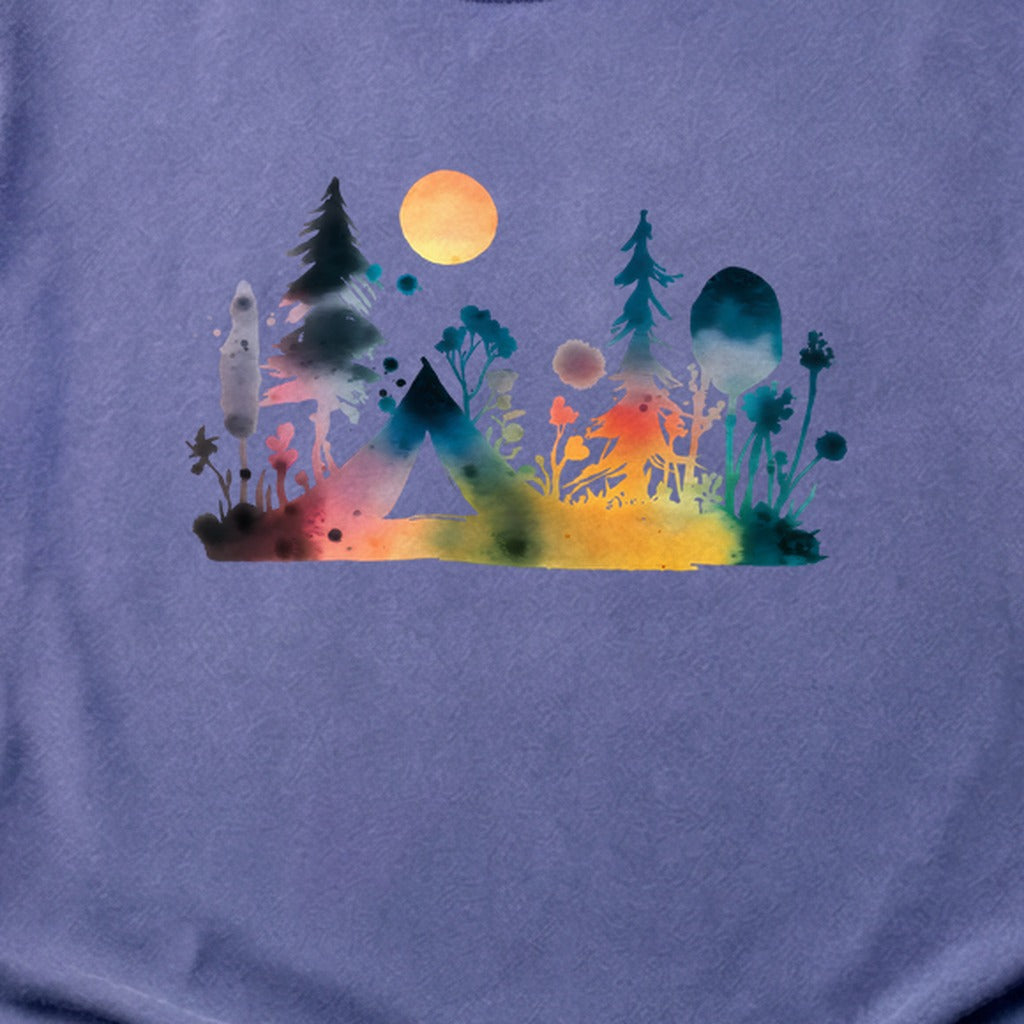 Watercolor Wildflower Retreat Cotton T-Shirt