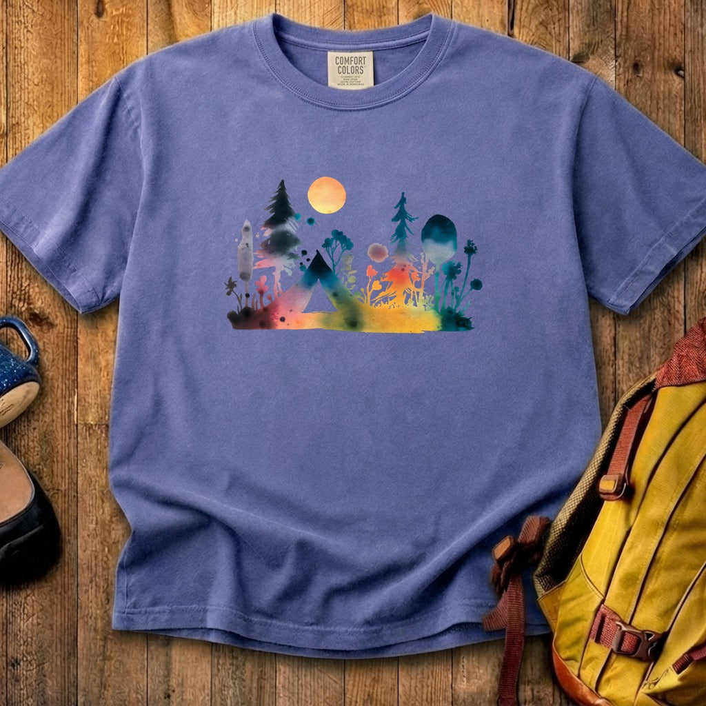 Watercolor Wildflower Retreat Cotton T-Shirt