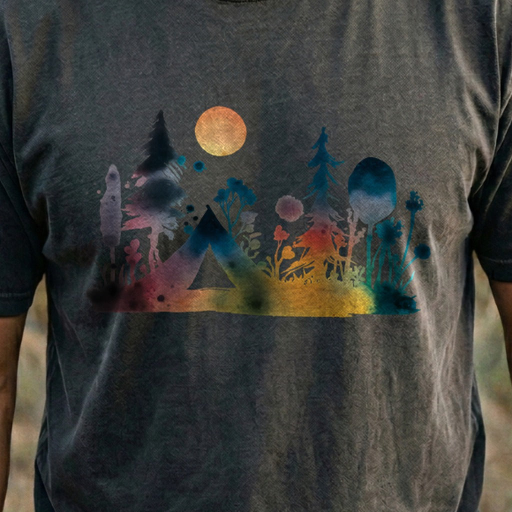 Watercolor Wildflower Retreat Cotton T-Shirt
