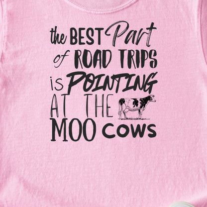 Moo Cows Road Trip Kids Cotton T-Shirt