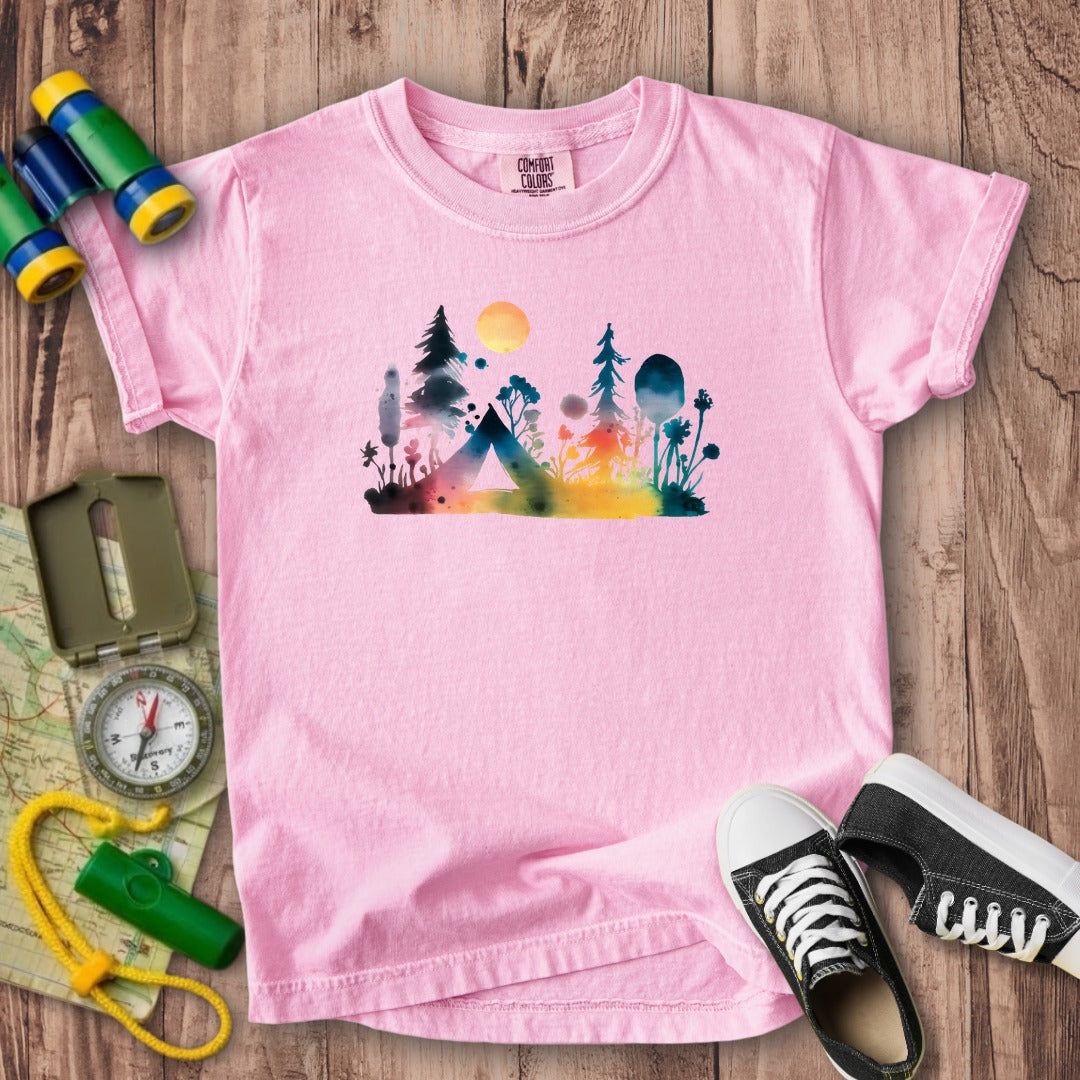 Watercolor Wildflower Retreat Kids Cotton T-Shirt