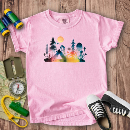 Watercolor Wildflower Retreat Kids Cotton T-Shirt