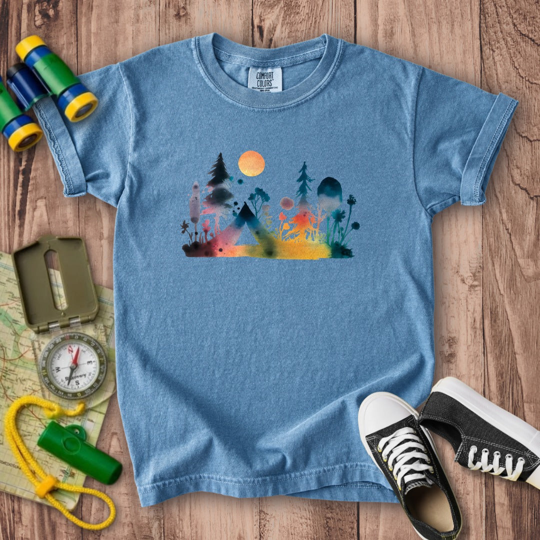 Watercolor Wildflower Retreat Kids Cotton T-Shirt