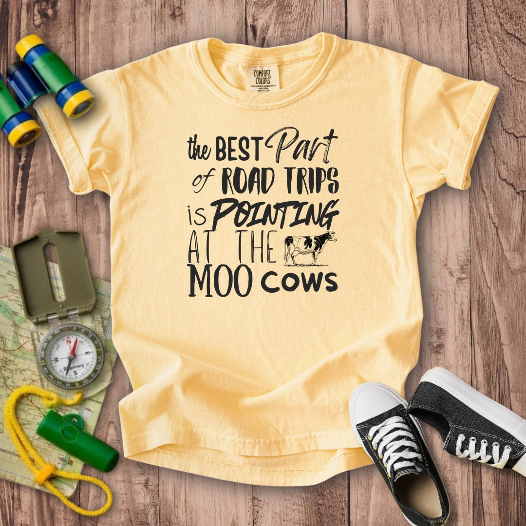 Moo Cows Road Trip Kids Cotton T-Shirt