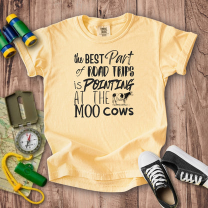 Moo Cows Road Trip Kids Cotton T-Shirt