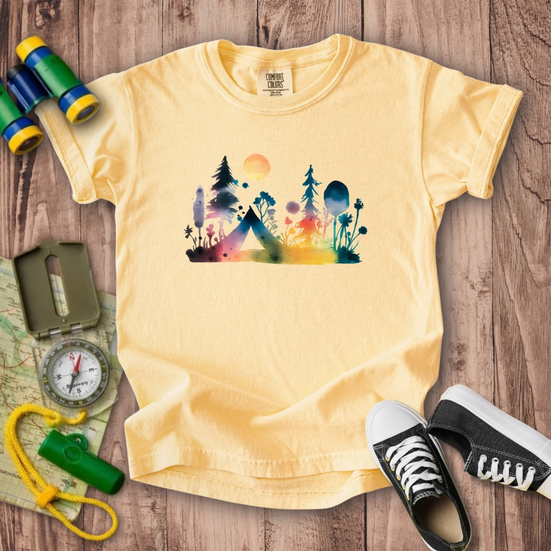 Watercolor Wildflower Retreat Kids Cotton T-Shirt