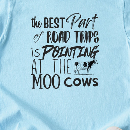 Moo Cows Road Trip Kids Cotton T-Shirt