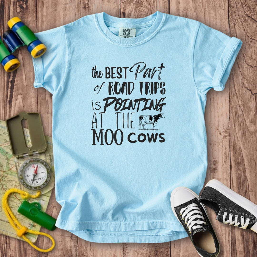 Moo Cows Road Trip Kids Cotton T-Shirt