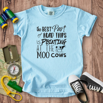 Moo Cows Road Trip Kids Cotton T-Shirt