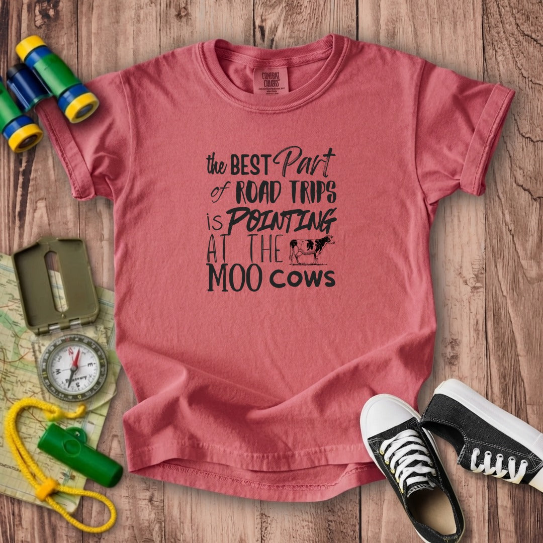 Moo Cows Road Trip Kids Cotton T-Shirt