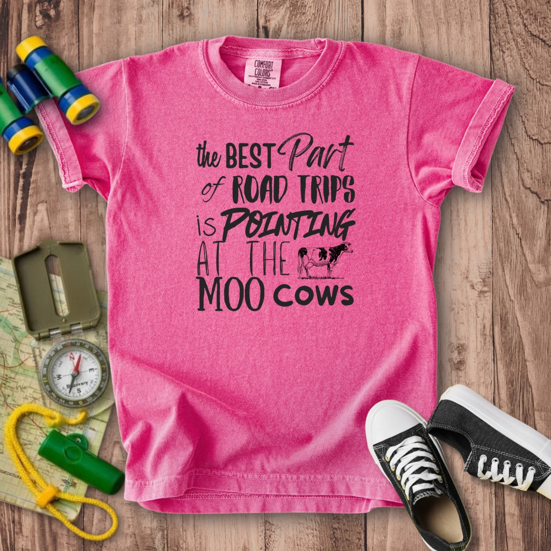 Moo Cows Road Trip Kids Cotton T-Shirt