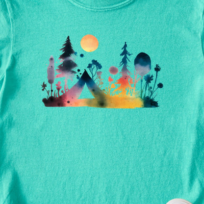 Watercolor Wildflower Retreat Kids Cotton T-Shirt