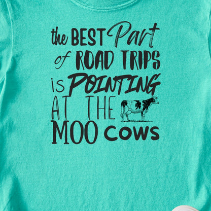 Moo Cows Road Trip Kids Cotton T-Shirt