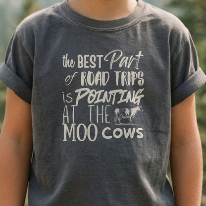 Moo Cows Road Trip Kids Cotton T-Shirt