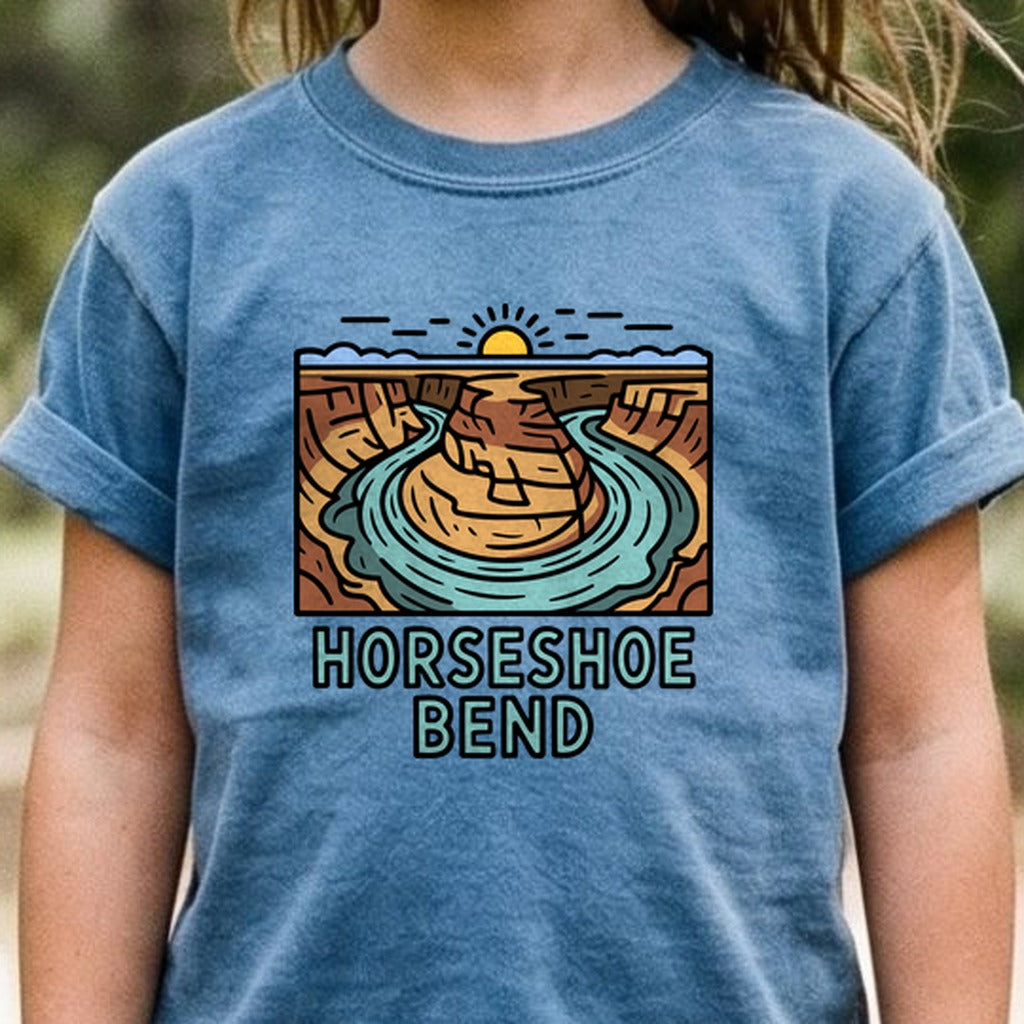Horseshoe Bend Glen Canyon Kids Cotton T-Shirt