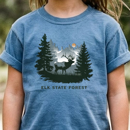 Elk State Forest Kids Cotton T-Shirt