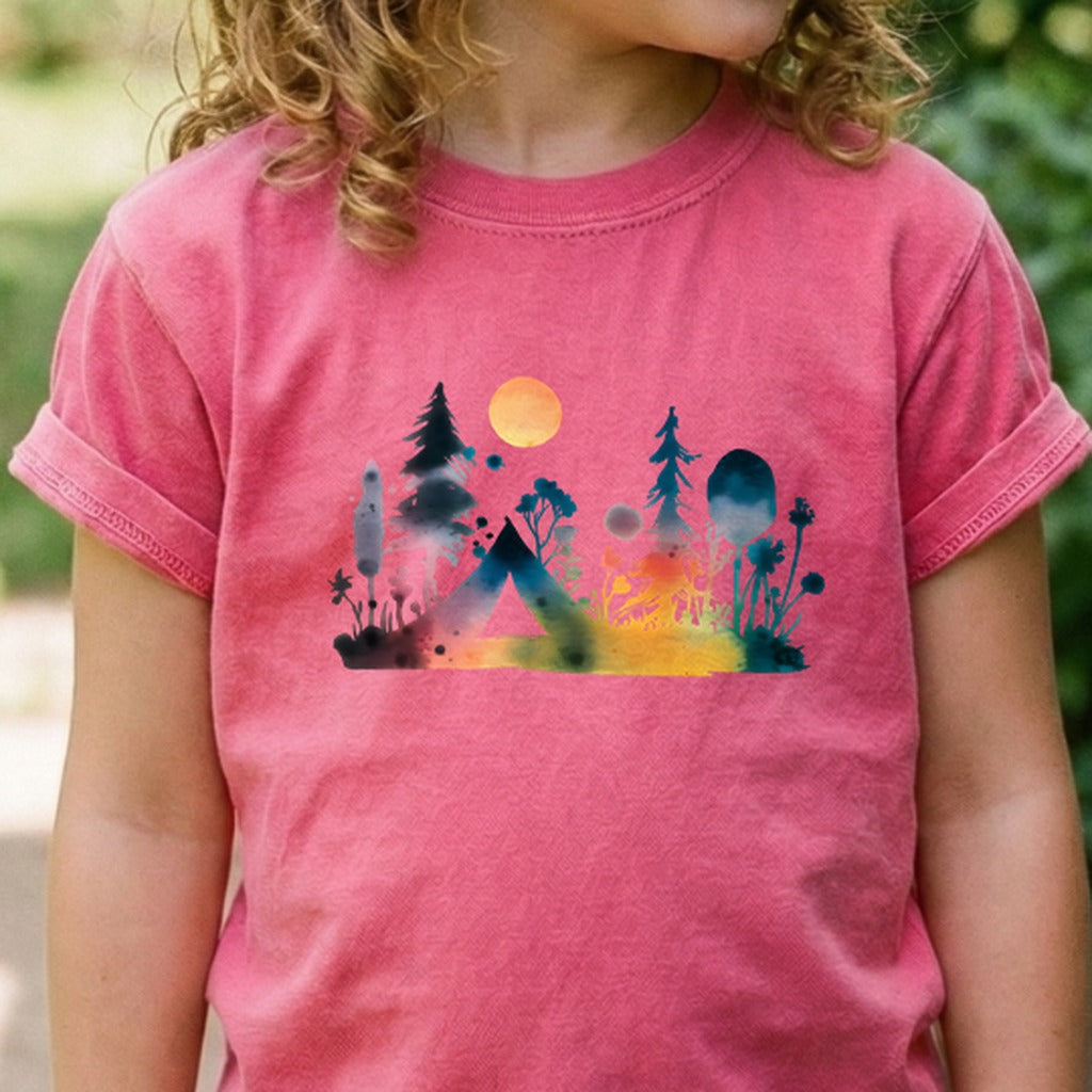 Watercolor Wildflower Retreat Kids Cotton T-Shirt