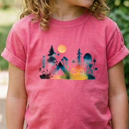Watercolor Wildflower Retreat Kids Cotton T-Shirt