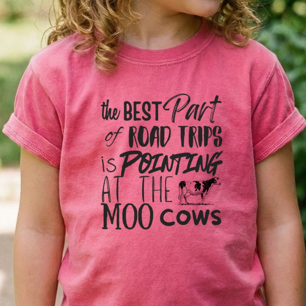 Moo Cows Road Trip Kids Cotton T-Shirt