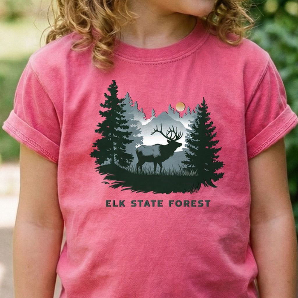 Elk State Forest Kids Cotton T-Shirt